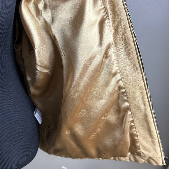 Pamela McCoy Collections Quilted Tan Leather Jacket Coat Sz 1X - Picture 13 of 15